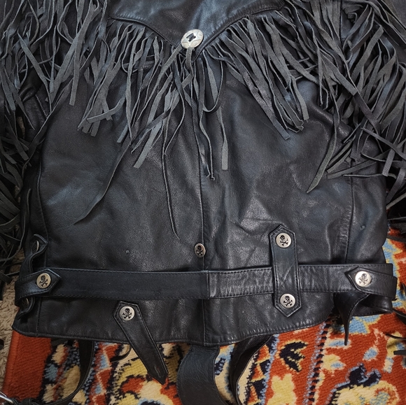 Vintage Verducci Black Leather Fringe Jacket - Picture 12 of 12